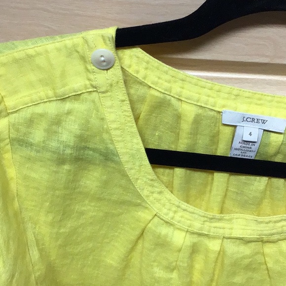 J Crew sunny yellow linen top - Picture 2 of 3